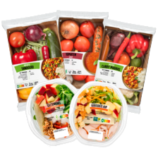 Alle maaltijdsalades schaal à 400/450 gram
of ongekoelde verspakketten